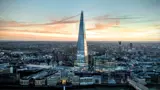 Picture of the Shard building in London at sunset